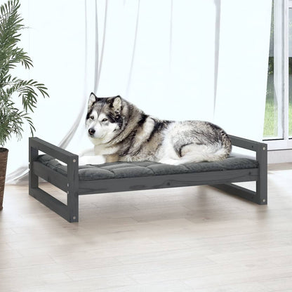 Hondenmand 105,5X75,5X28 Cm Massief Grenenhout 105.5 x 75.5 x 28 cm Grijs