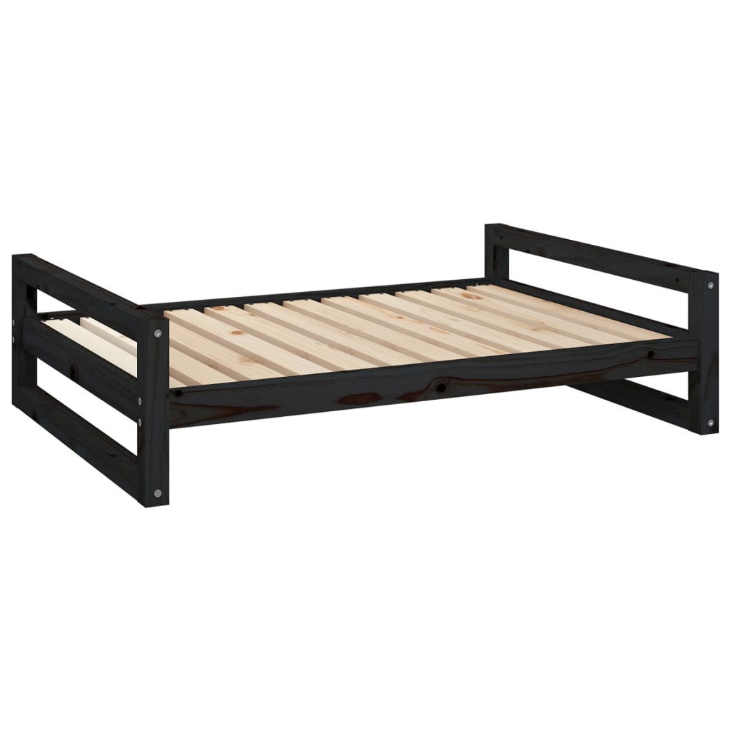 Hondenmand 105,5X75,5X28 Cm Massief Grenenhout 105.5 x 75.5 x 28 cm Zwart