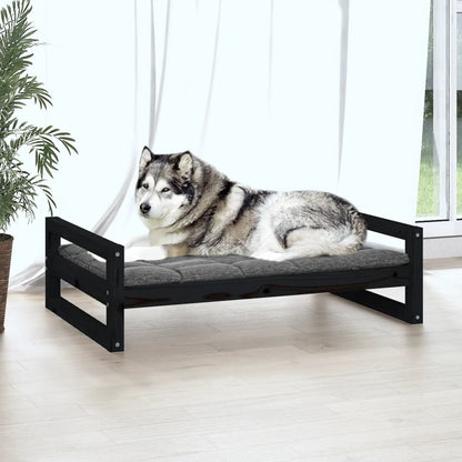 Hondenmand 105,5X75,5X28 Cm Massief Grenenhout 105.5 x 75.5 x 28 cm Zwart