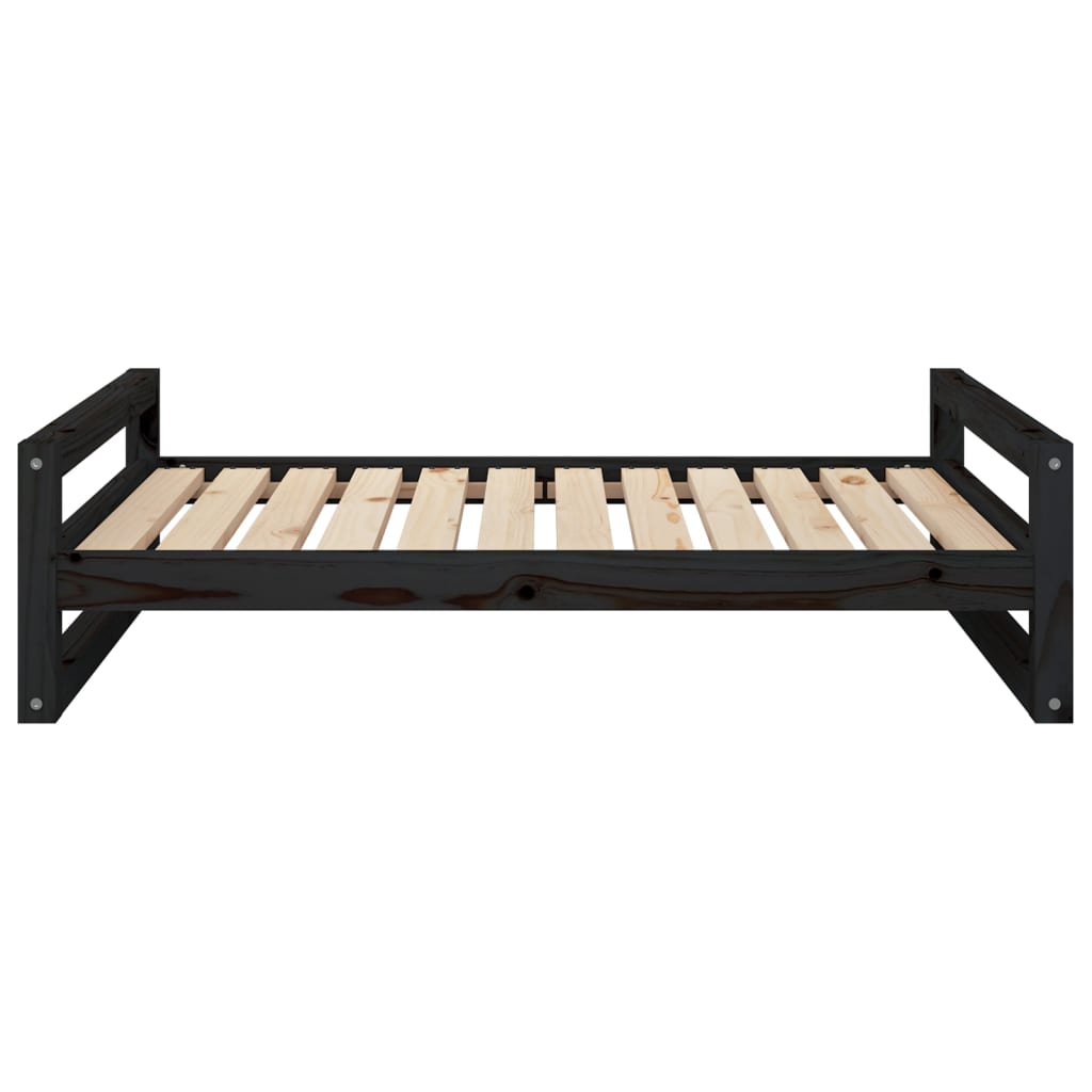 Hondenmand 105,5X75,5X28 Cm Massief Grenenhout 105.5 x 75.5 x 28 cm Zwart