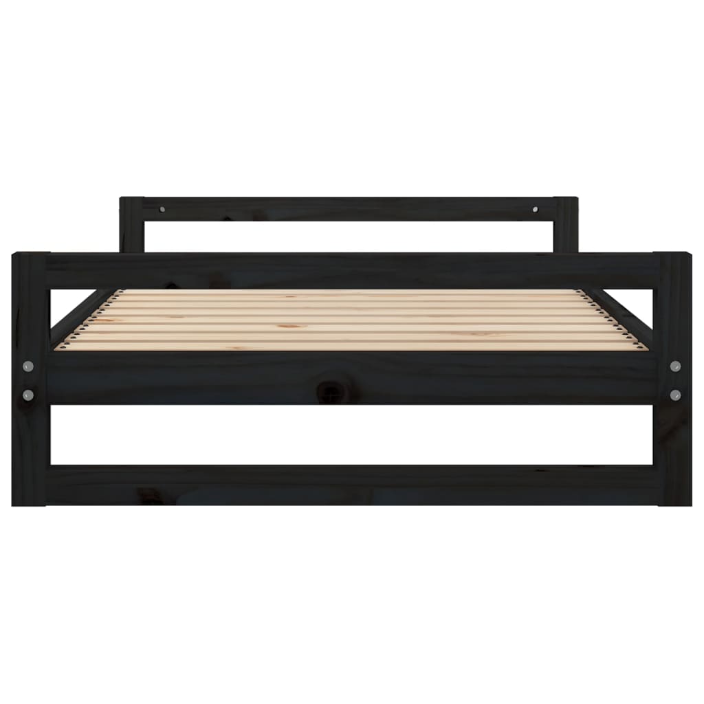 Hondenmand 105,5X75,5X28 Cm Massief Grenenhout 105.5 x 75.5 x 28 cm Zwart