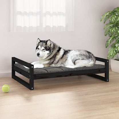 Hondenmand 105,5X75,5X28 Cm Massief Grenenhout 105.5 x 75.5 x 28 cm Zwart
