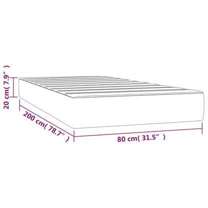 Pocketveringmatras 80x200x20 cm fluweel zwart