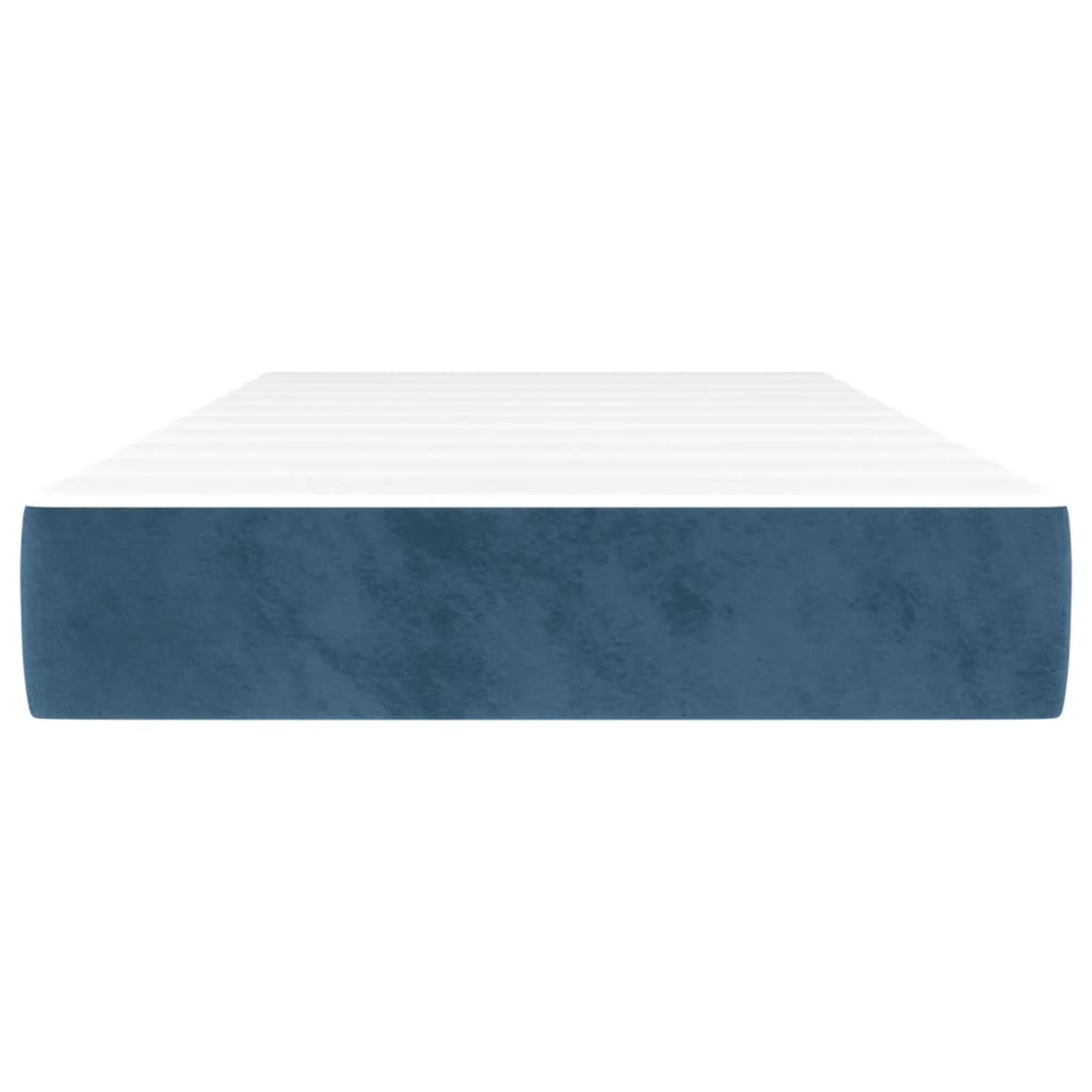 Pocketveringmatras 90x200x20 cm fluweel donkerblauw