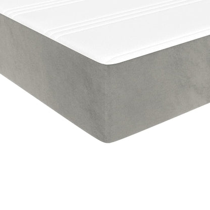 Pocketveringmatras 100x200x20 cm fluweel lichtgrijs