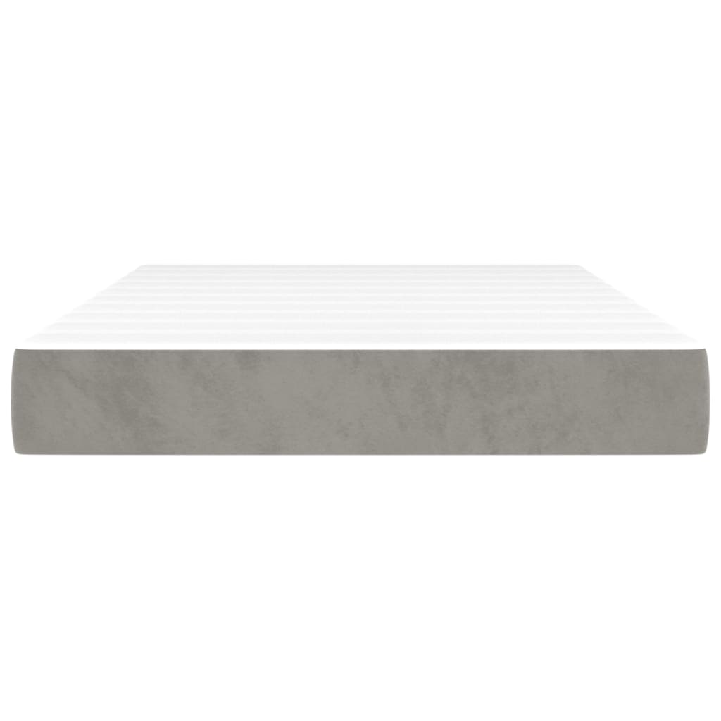 Pocketveringmatras 120x200x20 cm fluweel lichtgrijs