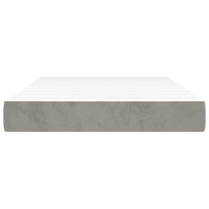 Pocketveringmatras 120x200x20 cm fluweel lichtgrijs