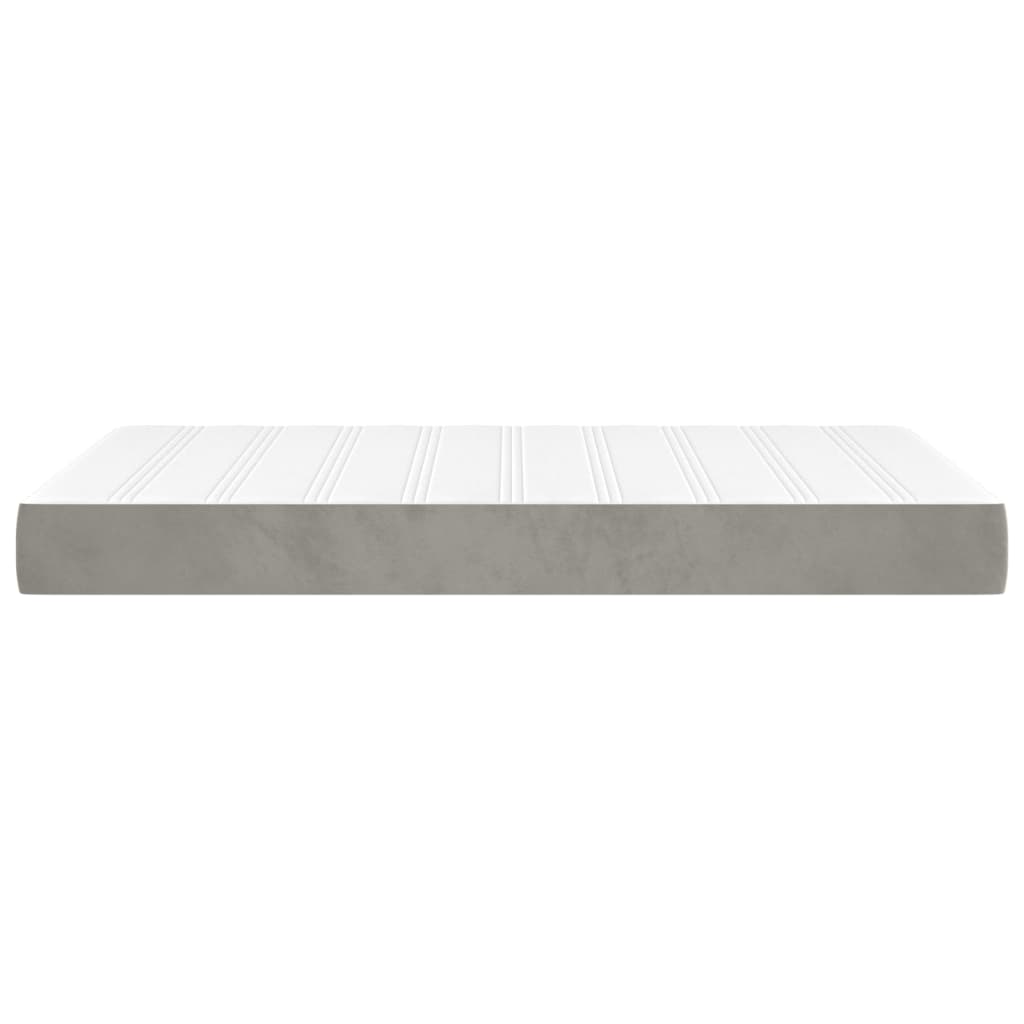 Pocketveringmatras 120x200x20 cm fluweel lichtgrijs