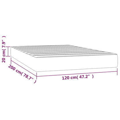 Pocketveringmatras 120x200x20 cm fluweel lichtgrijs