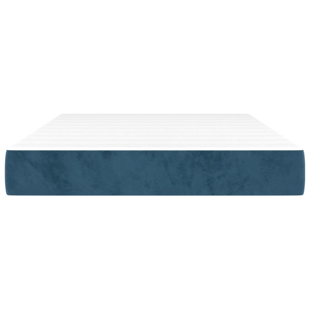 Pocketveringmatras 120x200x20 cm fluweel donkerblauw