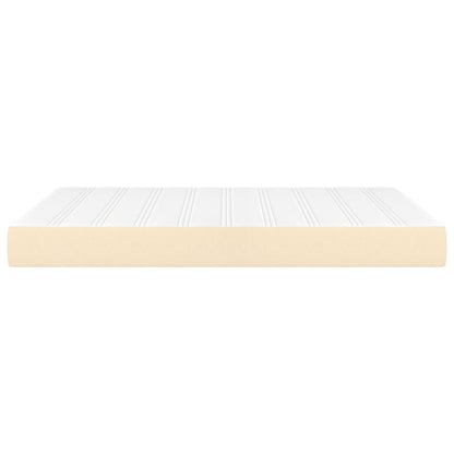 Pocketveringmatras 140x190x20 cm stof crèmekleurig