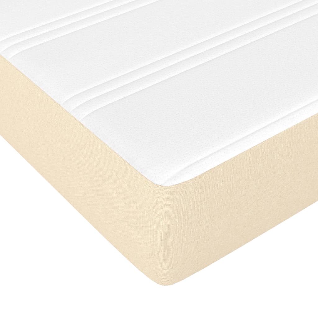Pocketveringmatras 140x190x20 cm stof crèmekleurig