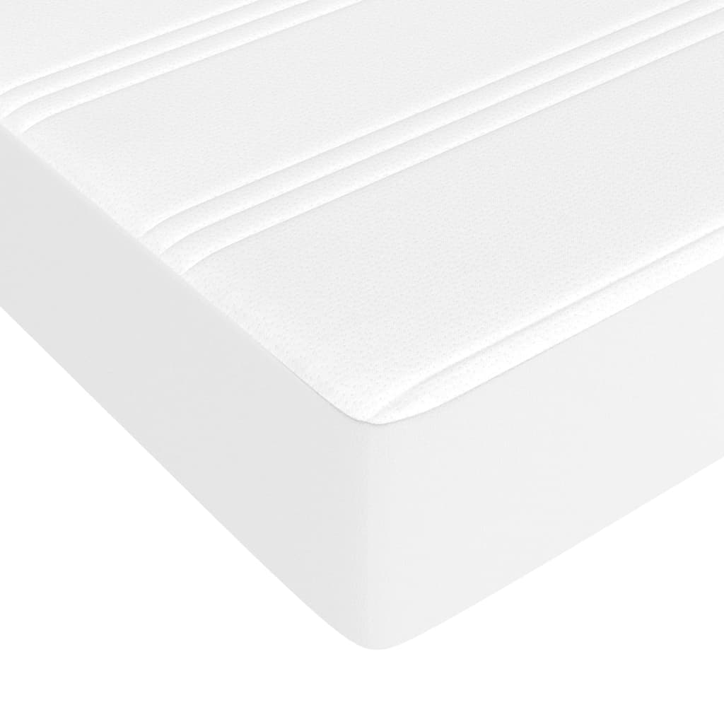 Pocketveringmatras 140x190x20 cm kunstleer wit