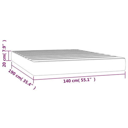 Pocketveringmatras 140x190x20 cm kunstleer wit
