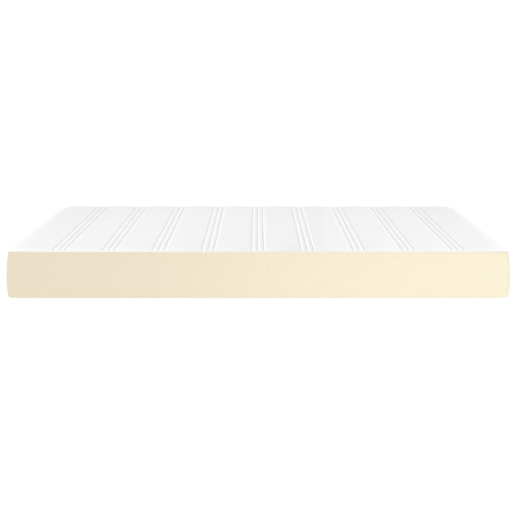 Pocketveringmatras 140x190x20 cm kunstleer crèmekleurig