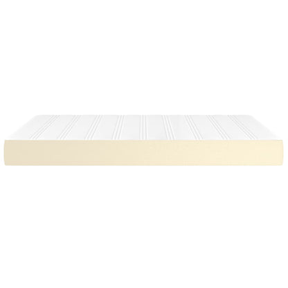Pocketveringmatras 140x190x20 cm kunstleer crèmekleurig
