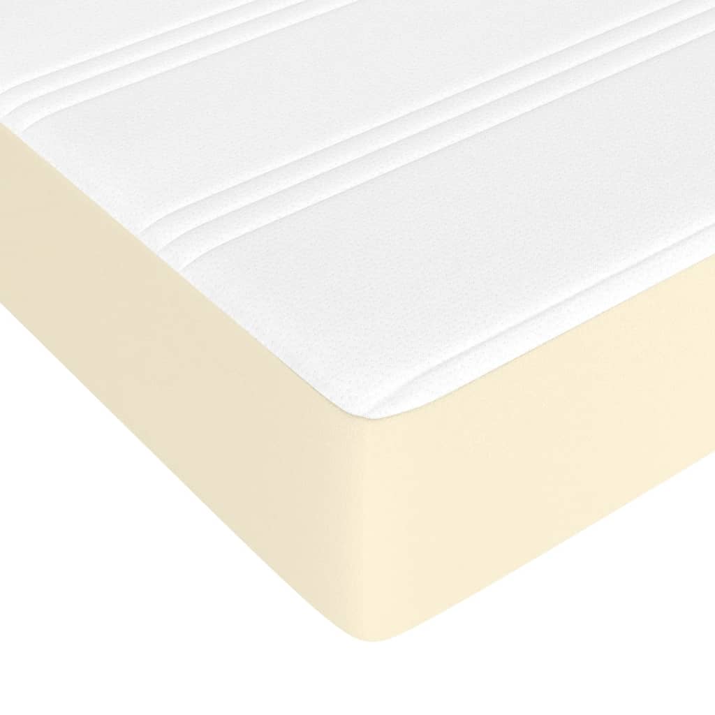 Pocketveringmatras 140x190x20 cm kunstleer crèmekleurig