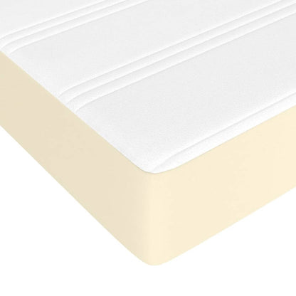 Pocketveringmatras 140x190x20 cm kunstleer crèmekleurig