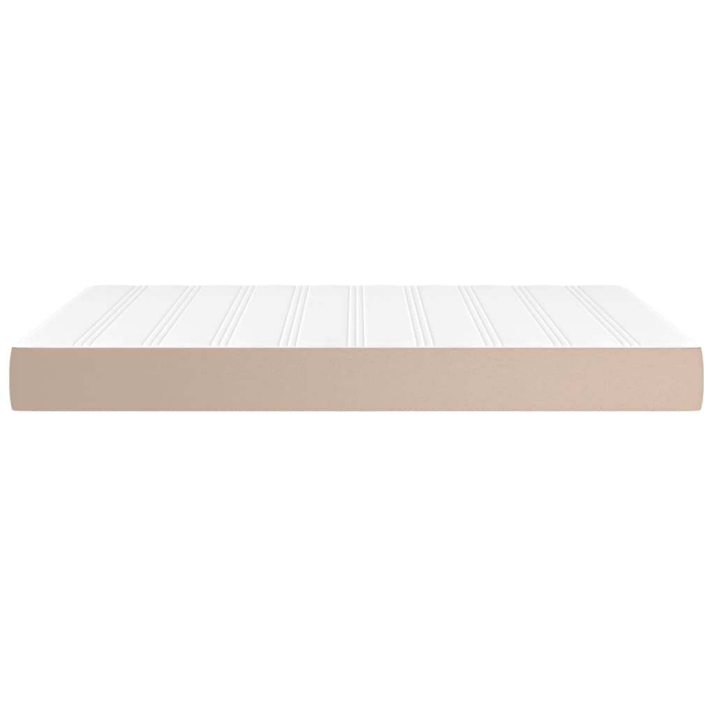 Pocketveringmatras 140x190x20 cm kunstleer cappuccinokleurig