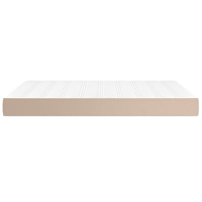 Pocketveringmatras 140x190x20 cm kunstleer cappuccinokleurig