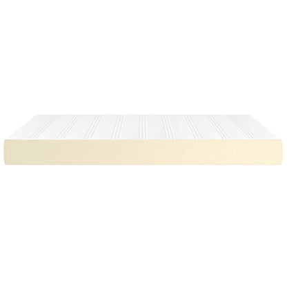 Pocketveringmatras 140x200x20 cm kunstleer crèmekleurig