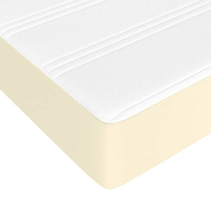 Pocketveringmatras 140x200x20 cm kunstleer crèmekleurig