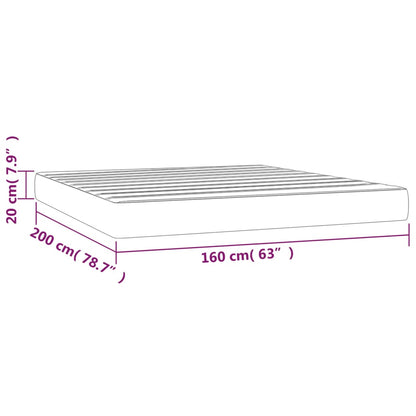Pocketveringmatras 160x200x20 cm stof donkergrijs