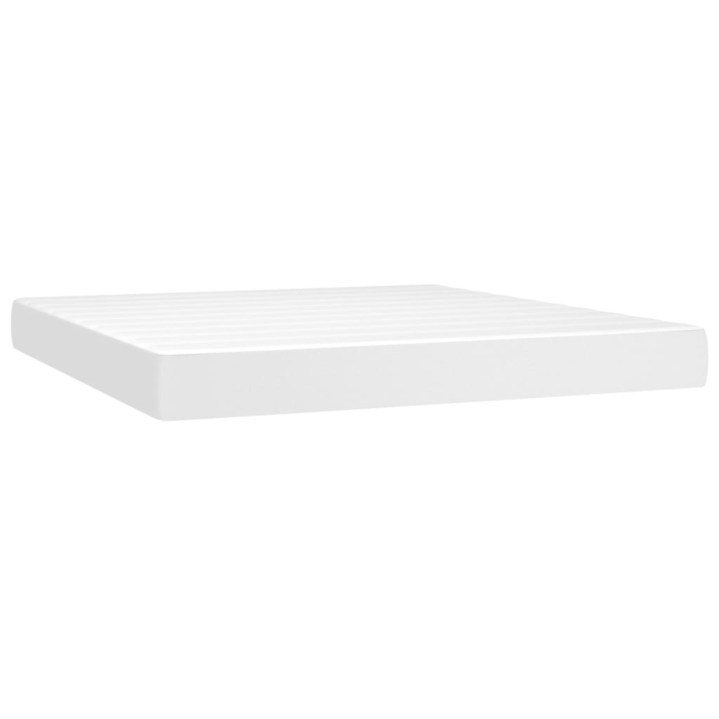 Pocketveringmatras 160x200x20 cm kunstleer wit
