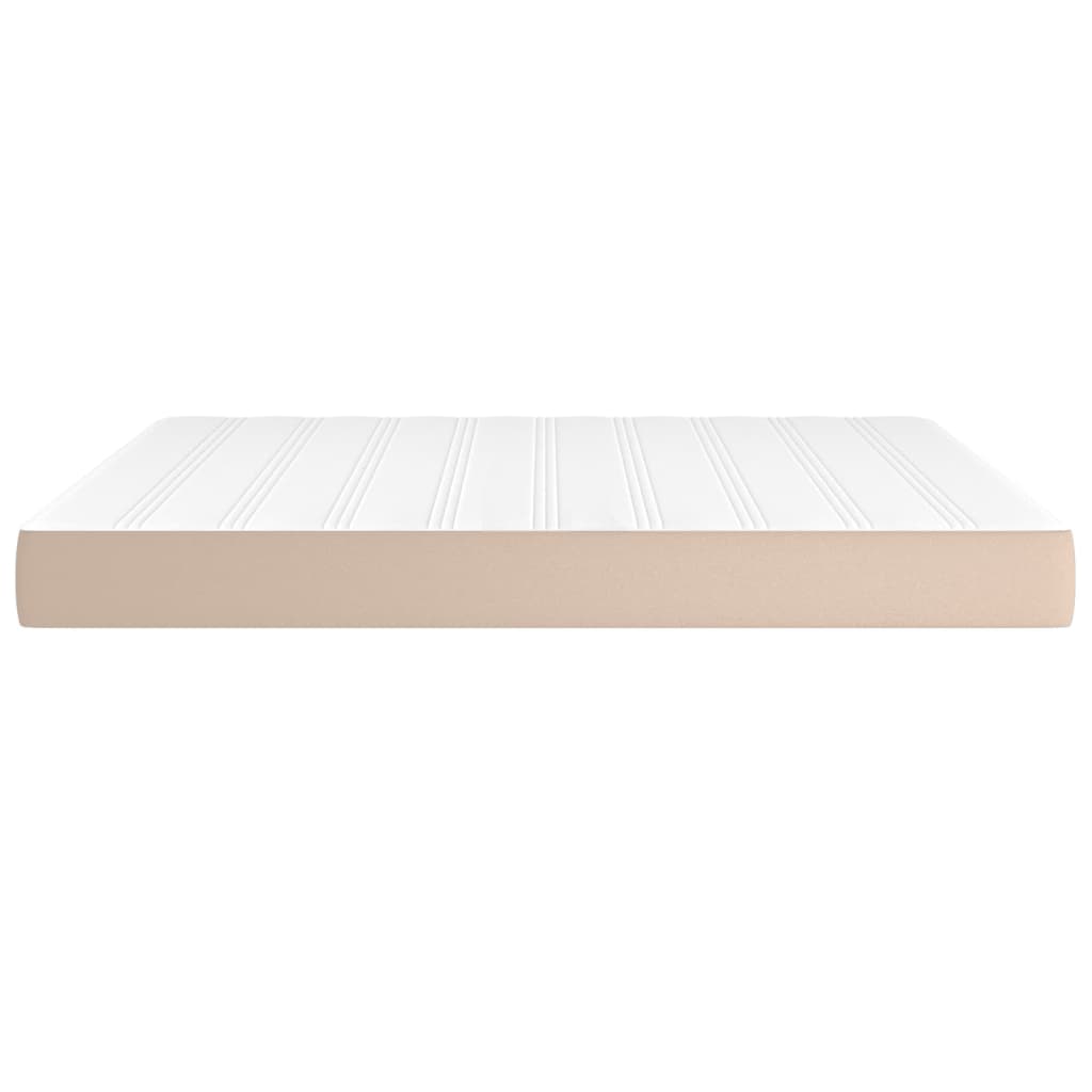 Pocketveringmatras 160x200x20 cm kunstleer cappuccinokleurig