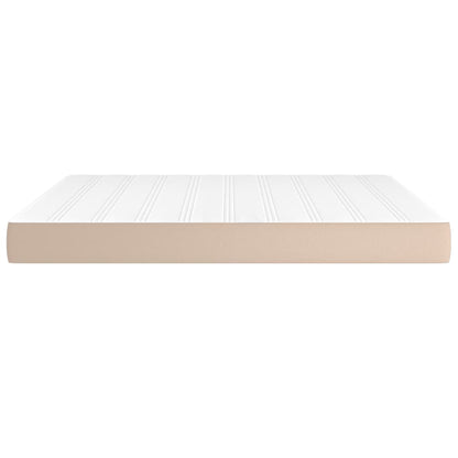Pocketveringmatras 160x200x20 cm kunstleer cappuccinokleurig