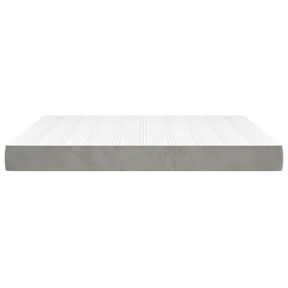 Pocketveringmatras 160x200x20 cm fluweel lichtgrijs