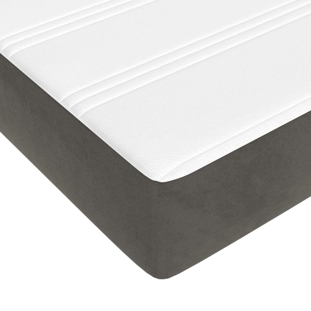 Pocketveringmatras 160x200x20 cm fluweel donkergrijs