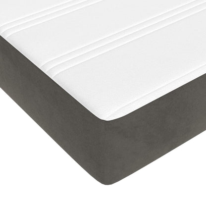 Pocketveringmatras 160x200x20 cm fluweel donkergrijs