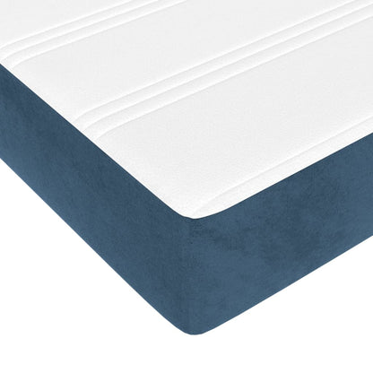 Pocketveringmatras 160x200x20 cm fluweel donkerblauw