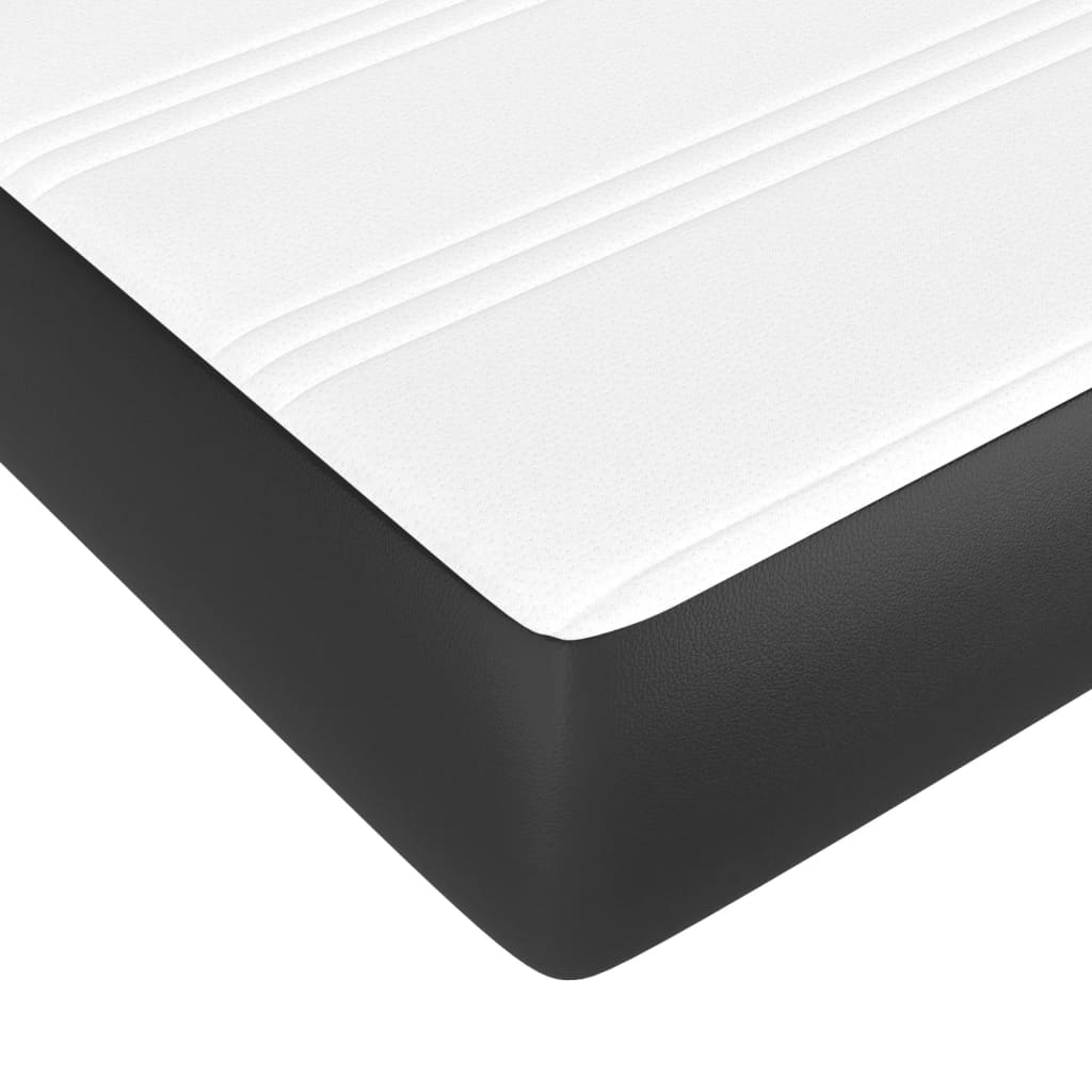 Pocketveringmatras 180x200x20 cm kunstleer zwart