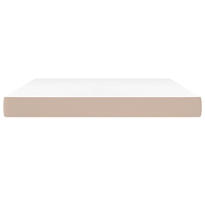 Pocketveringmatras 180x200x20 cm kunstleer cappuccinokleurig