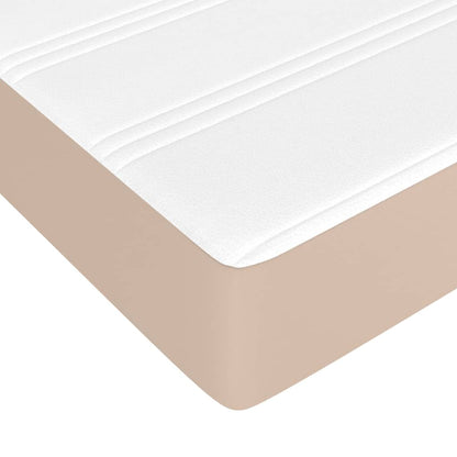 Pocketveringmatras 180x200x20 cm kunstleer cappuccinokleurig
