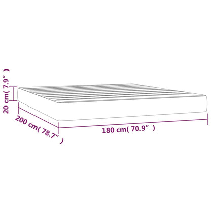 Pocketveringmatras 180x200x20 cm kunstleer cappuccinokleurig