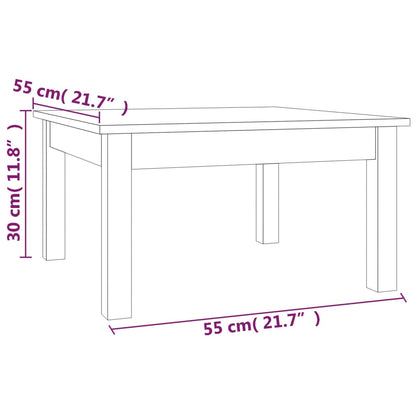 Salontafel 55x55x30 cm massief grenenhout grijs