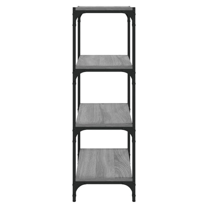 Boekenkast 40x33x100 cm hout en staal grijs sonoma eikenkleur