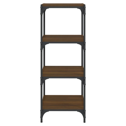Boekenkast 40x33x100 cm bewerkt hout en staal bruin eikenkleur