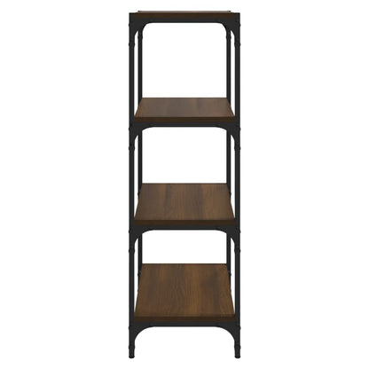 Boekenkast 40x33x100 cm bewerkt hout en staal bruin eikenkleur