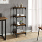 Boekenkast 40x33x100 cm bewerkt hout en staal bruin eikenkleur