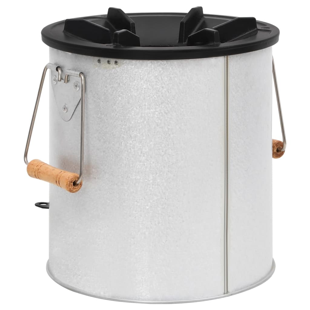Camping houtkachel 45x25x26 cm staal zilverkleurig
