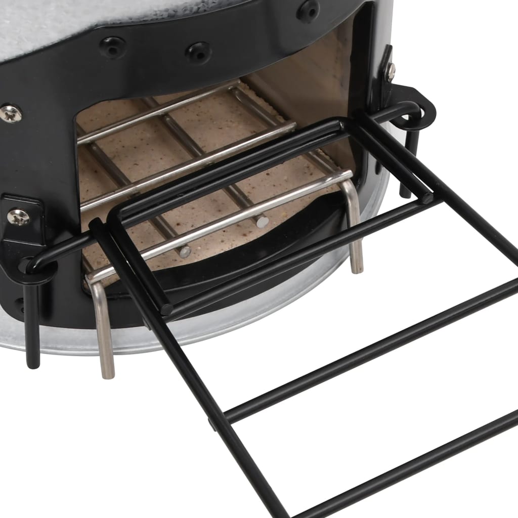 Camping houtkachel 45x25x26 cm staal zilverkleurig