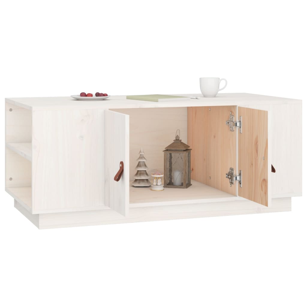 Salontafel 100x50x41 cm massief grenenhout wit