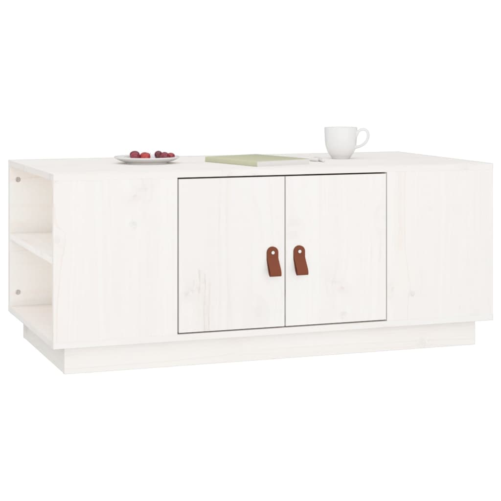 Salontafel 100x50x41 cm massief grenenhout wit