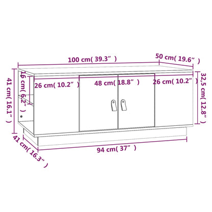 Salontafel 100x50x41 cm massief grenenhout grijs