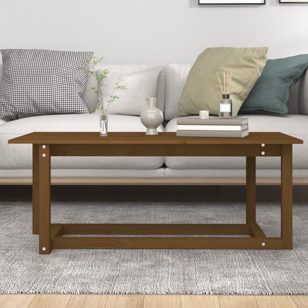 Salontafel 110x55x45 cm massief grenenhout honingbruin
