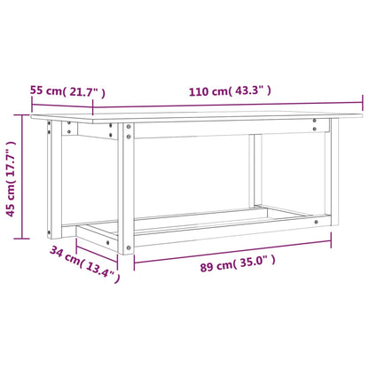 Salontafel 110x55x45 cm massief grenenhout honingbruin